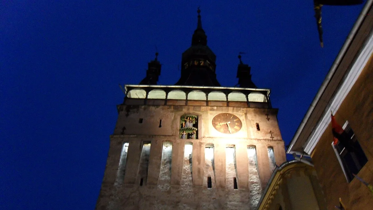 De Toren met de Klok (Turnul cu Ceas) in Sighișoara, Roemenië.
